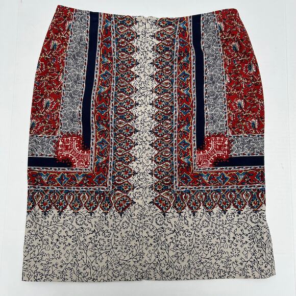 Lucky Dresses & Skirts - Lucky Brandt Skirt Knee Length Straight Pencil Zip Boho Paisley NWT Size Large